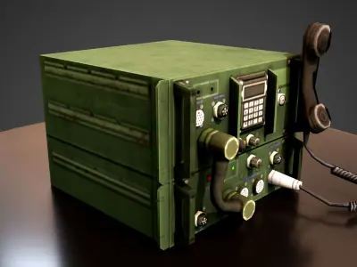 Army Radio  Low-poly 3D model