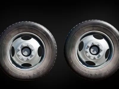 Old Wheel Low-poly 3D model
