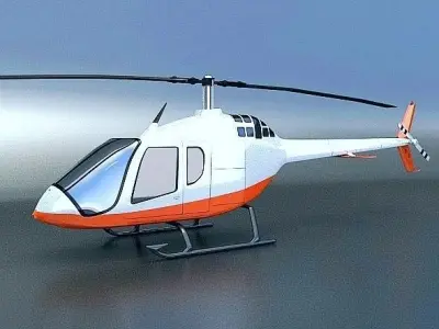 Bell 505 ranger X private helicopter 3D model