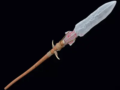 Ancient Stone Spear Low-poly 3D model