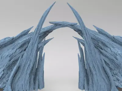 Sci fi Magma Cliff bridge 3  3D model