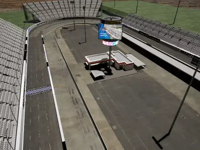 Martinsville 3D Model Maya Unreal Engine Game Mode NASCAR Low-poly 3D model