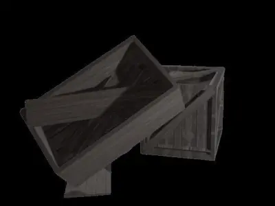 Wooden Crate Free low-poly 3D model 3