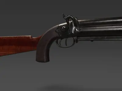 Howdah Hollis pistol Low-poly 3D model