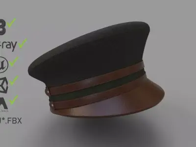 Military Hat Low-poly 3D model