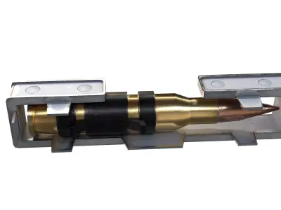 Ammo Feed Chute with Ammo Belt Low-poly 3D model