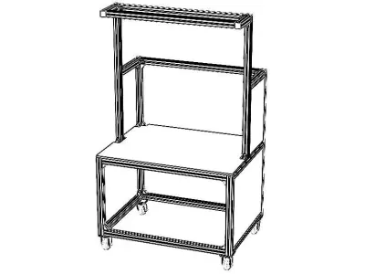 Industrial Aluminum Workstation 3D model