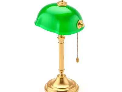Classic Banker Desk Lamp 3D Model Low-poly 3D model