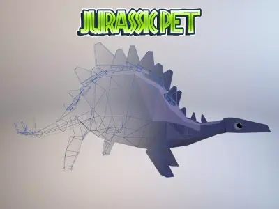 Stegosaurus jurassic pet Low-poly 3D model