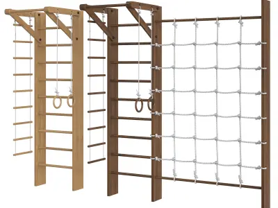 Wooden Swedish Wall 3D model