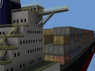 Container Ship  Low-poly 3D model