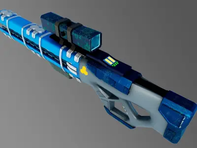 Gauss magnetic gun Low-poly 3D model
