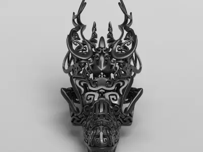 Filigree Dragon Skull 3D print model 3D print model