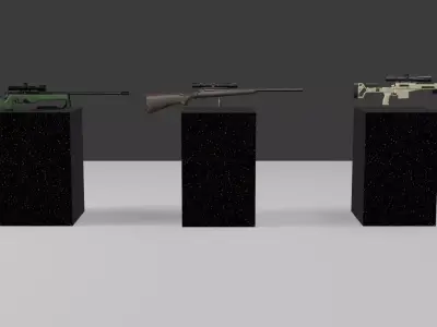 sniper weapons Low-poly 3D model