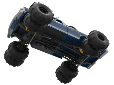 Vintage Monster Truck with double wheels Scale 1 to 25 3D print model buy