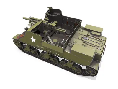 M7 Priest Howitzer Motor Carriage Low-poly 3D model