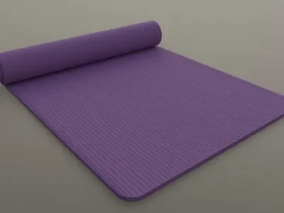 PBR Yoga Mat - Purple Low-poly 3D model