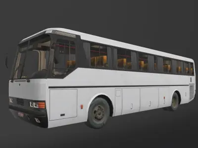 Mercedes-Benz MB O-371R 1989 Coach Bus Free low-poly 3D model