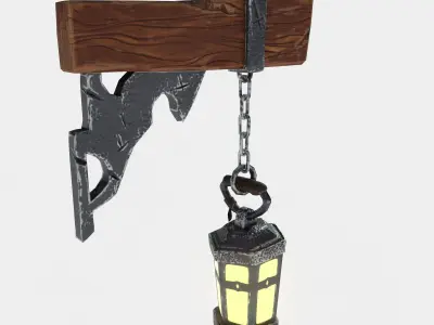 stylized Lantern Low-poly 3D model
