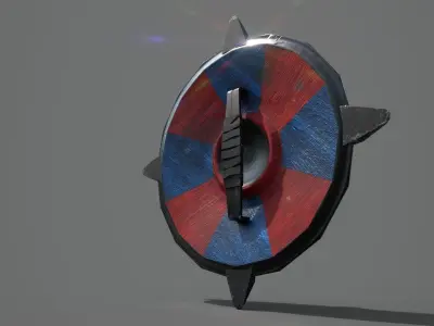 Low Poly Buckler shield Low-poly 3D model