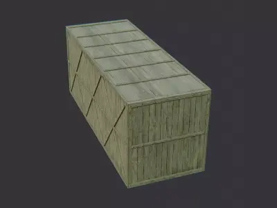 Military Green Cargo Crate Low-poly 3D model