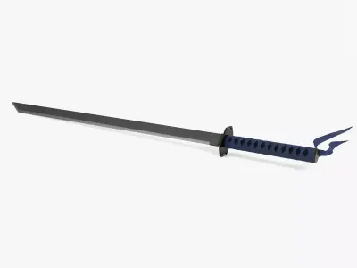 Ninjato or katana as from Teenage Mutant Ninja Turtles Low-poly 3D model