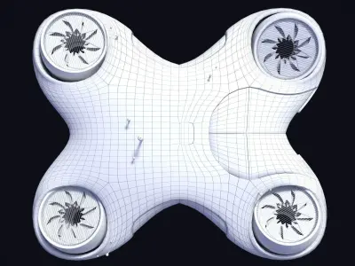 DroneCar futuristic house on water Free 3D model