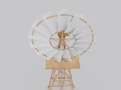 Wind water pump 3D model