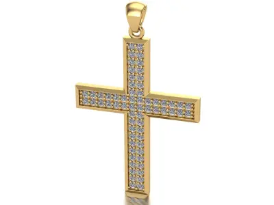 Cross Diamond Pendant - 3D Printable Model 3D model