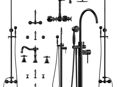 Lovedima Freestanding Bathtub Faucet and collection Low-poly 3D model