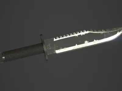 Big Black Knife Low-poly 3D model