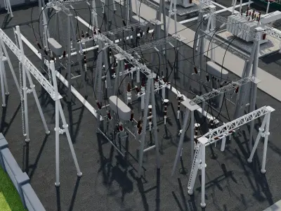 Electrical power substation 3D model purchase