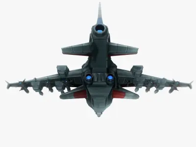 Spaceship fighter 3 game ready Low-poly 3D model