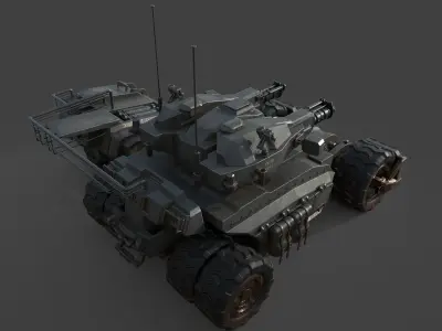 Tank model armored vehicle Low-poly 3D model