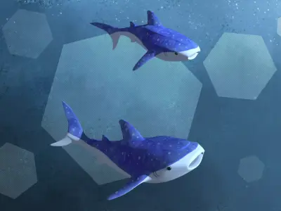 Stylized Whale Shark Low-poly 3D model
