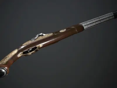 Classic Capsular Pistol - model and textures Low-poly 3D model