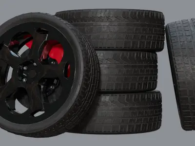 Car Wheel Low-poly 3D model from CGTrader