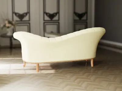 Furniture Sofa Chaise Lounge Low-poly 3D model