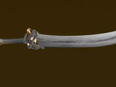 Stylized Heavy Two-Handed Curved Blade  3D model