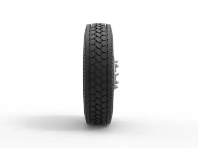 10 Oval Hole Front wheel of semi truck Scale 1 to 25 3D print model