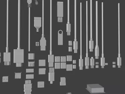 ColorfulCableAndConnector3DModelPack 3D model