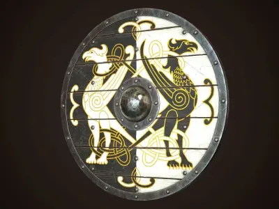 Viking Shield 20 Low-poly 3D model