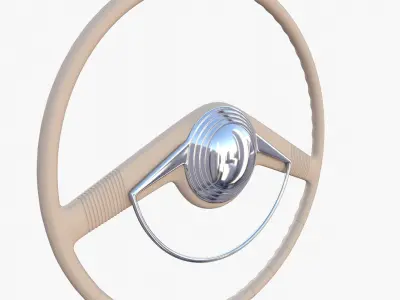 Generic 40s Car Steering Wheel 3D model
