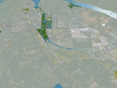 Fuzhou Jiangxi China 25km Free low-poly 3D model