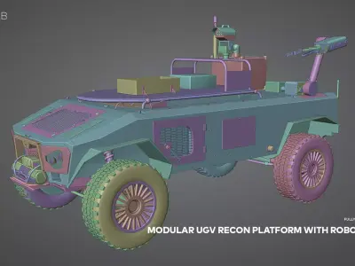 Modular PHOBOS UGV Recon Platform with Robotic Arm 3D model