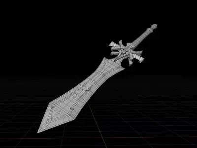 sword modeling in blender Low-poly 3D model purchase