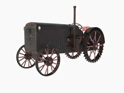 old rusty tractor 3D model