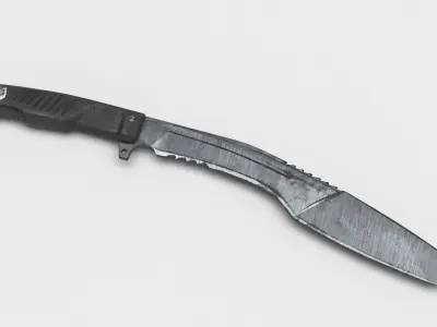Tactical Kukri Knife Low-poly 3D model purchase
