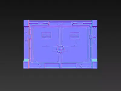 Sci-Fi Rusted Industrial Vault Door - PBR Low Poly Game Ready Low-poly 3D model