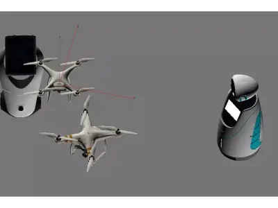 Scenarios of Service Robots Low-poly 3D model